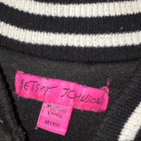 Betsey Johnson Girls B&W Varsity Jacket - Picture 3 of 4